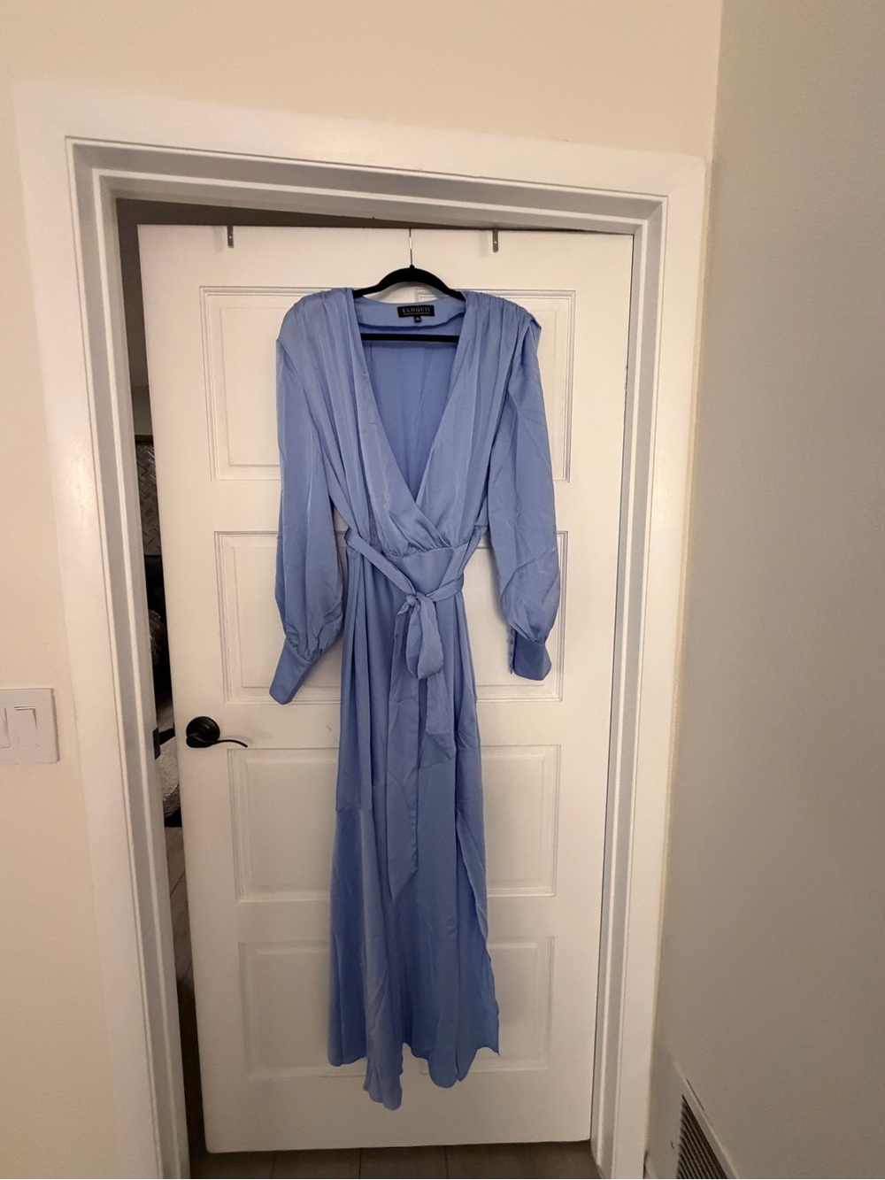 Eloquii Light Blue Wrap Maxi Dress